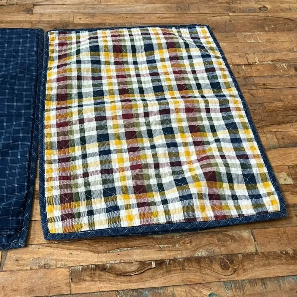 Sonoma Pillow Shams Set of 2 Standard 100% Cotton Multicolor Plaid Quilted